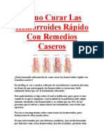 Como Curar Las Hemorroides Rápido Con Remedios Caseros