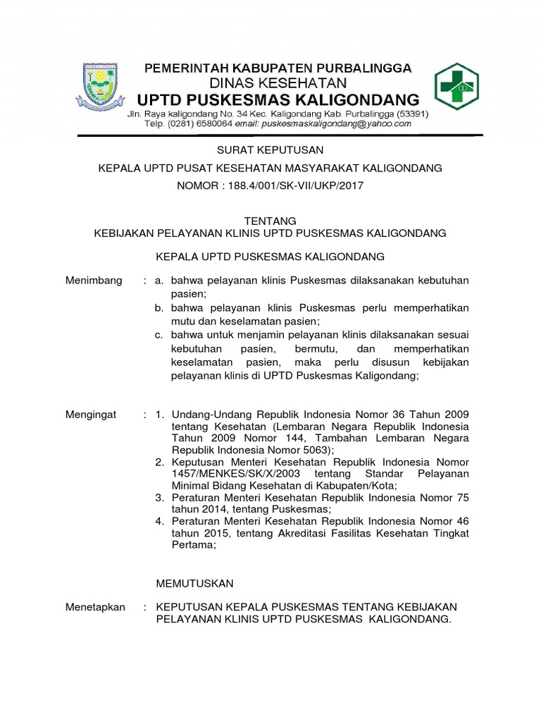 Sk Kebijakan Pelayanan Klinis 7 1 1 1