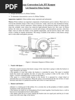 Energy Conversion Lab, IIT Kanpur: Lab Manual For Pelton Turbine
