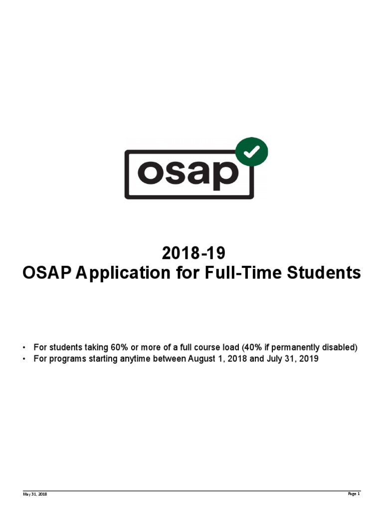 2018-19 OSAP Application Guide | PDF | Address (Geography) | Welfare