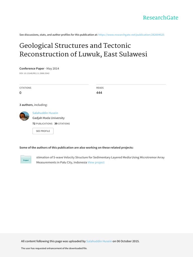 Tectonic Reconstruction of Luwuk, Sulawesi | PDF | Fault (Geology ...