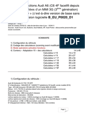 Pack modules plaque arrière VAG AUDI A3 8P, A4 B7, A8, Q7, A6 C6