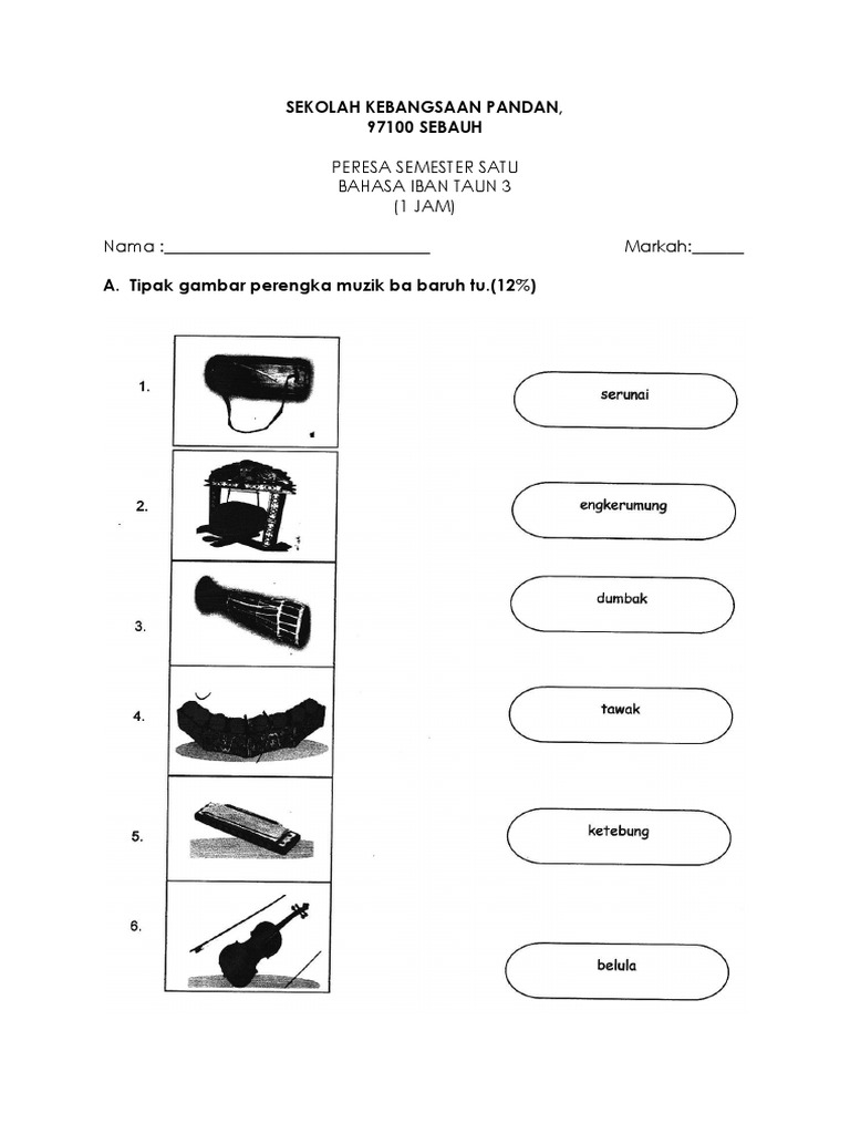Bahasa Iban Tahun 3 Ps1 | PDF