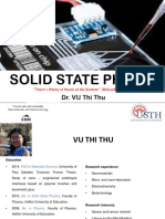 Solid State Physics: Dr. VU Thi Thu