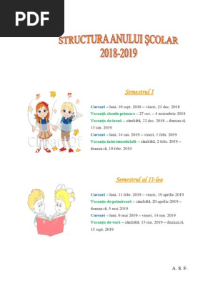 Structura Anului Scolar 2018 2019