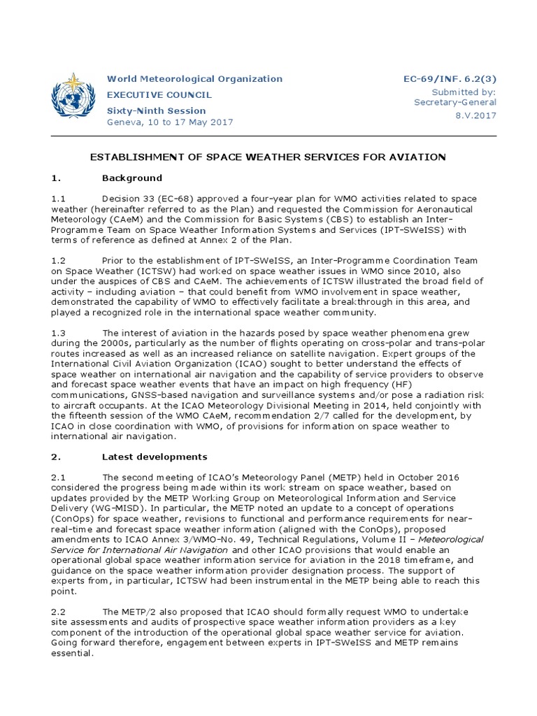 Space Weather Services Aviation en | PDF | Space Weather | Meteorology