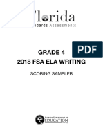 Grade 4 2018 Fsa Ela Writing: Scoring Sampler