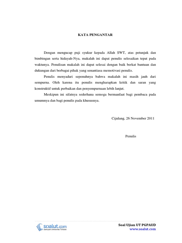 Download Contoh Makalah UT PGPAUD PAUD4201 Bermain Dan