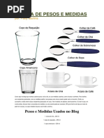 Tabela de Pesos e Medidas