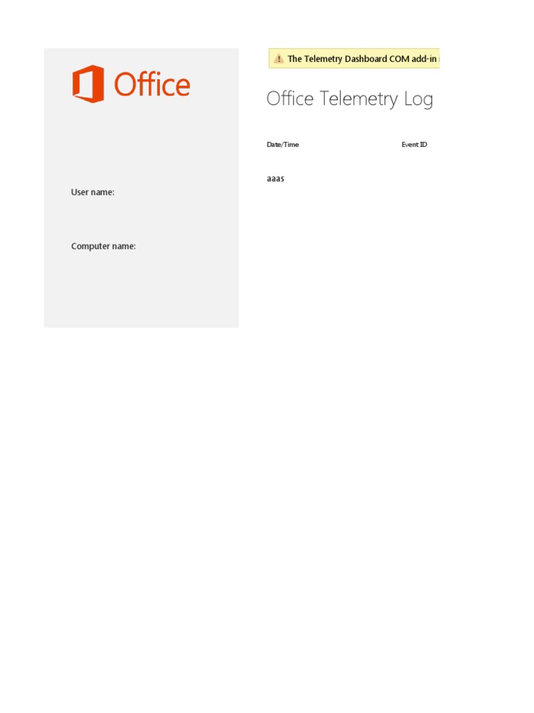Office Telemetry Log Guide | PDF