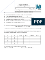 Lista de Exercícios - Numeros Inteiros