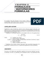 Hydraulics and Waterworks Formulas: Capillary Action