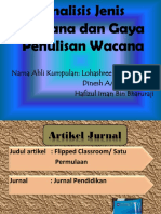 Analisis Jenis Wacana Dan Gaya Penulisan Wacana