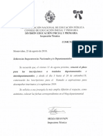 Comunicado Nº 110-Recordatorio-Inscripciones a Traslados Dptales. e Inter.-aspiraciones
