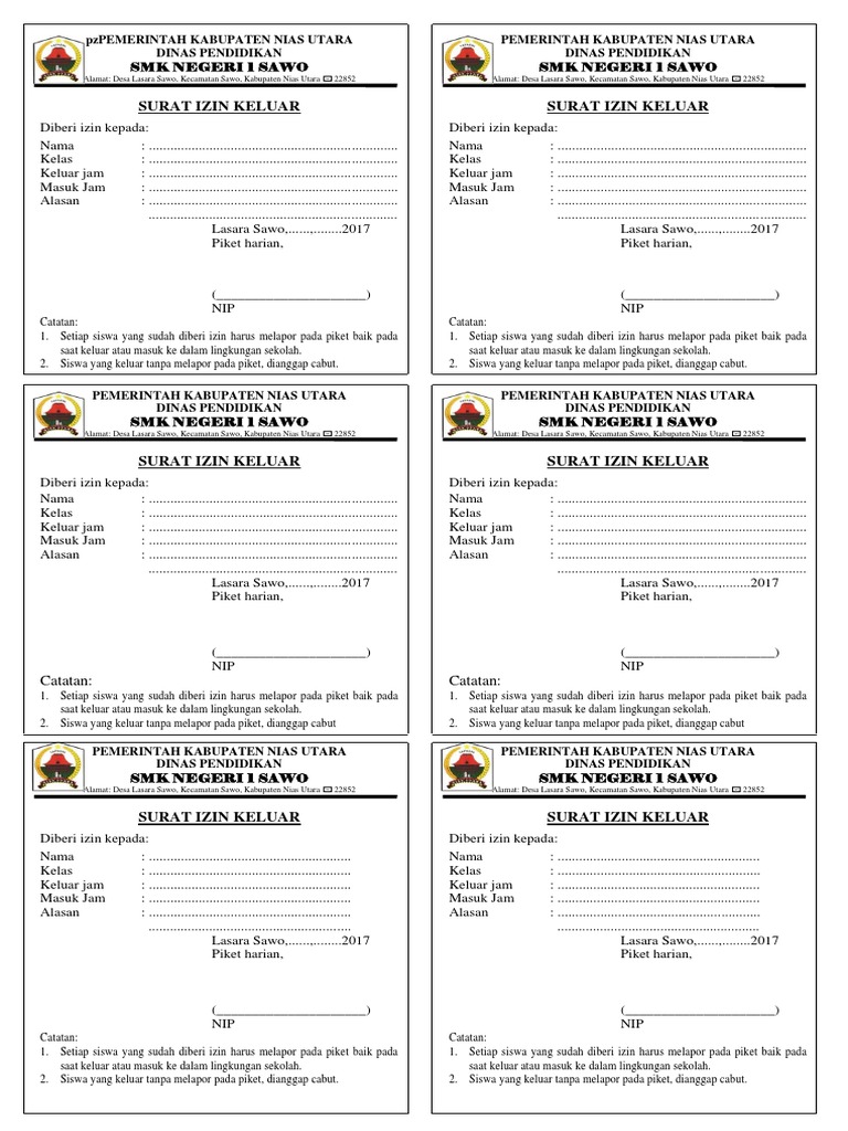 Download 74+ Contoh Surat Izin Siswa Terbaru Gratis