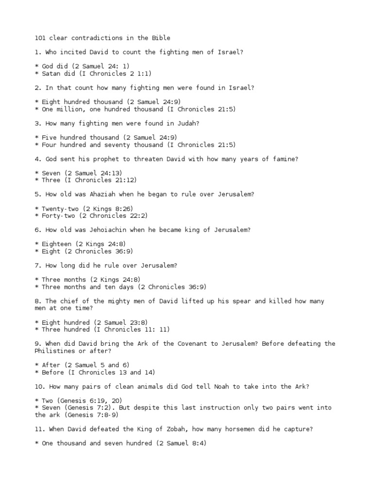 101 Clear Bible Contradictions | PDF | John The Baptist | Christianity
