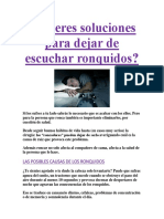 Quieres Soluciones Para Dejar de Escuchar Ronquidos