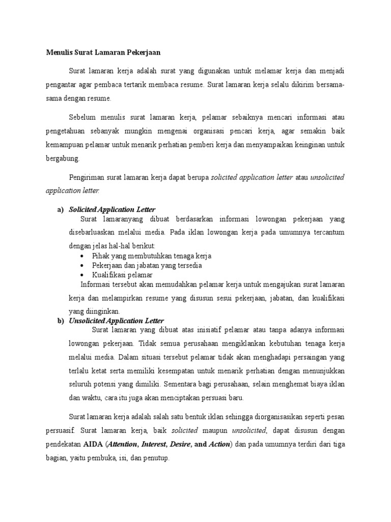 Download 78+ Contoh Surat Surat Lamaran Kerja Aida Terbaik Dan Terbaru