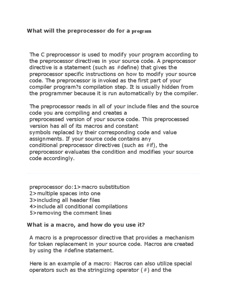 Understanding C Preprocessor Functions | PDF | Array Data Structure ...