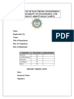 Department of Electronic Engineering NWFP University of Engineering and Technolgy Abbottabad Campus