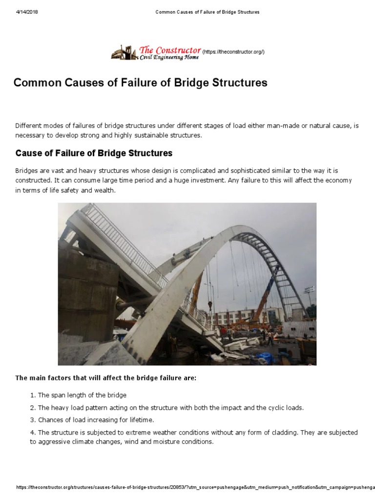 Causes of Bridge Structural Failures | PDF | Bridge | Structural Load