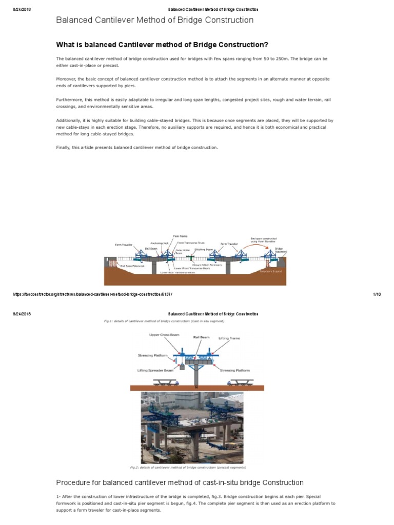 What is balanced Cantilever method of Bridge Construction? Precast