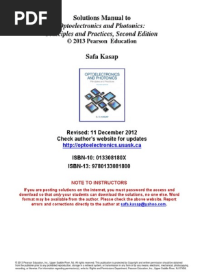 Solutions Manual To Optoelectronics And Photonics Pdf Prism Dispersion Optics
