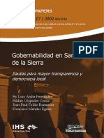 SINPA 07 Andia L (2002) Gobernabilidad en Santa Cruz de La Sierra - Pautas Para Mayor Transparenc