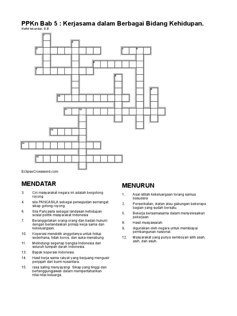 Tts Pkn Bab 5 Kerjasama Dalam Berbagai Bidang Kehidupan