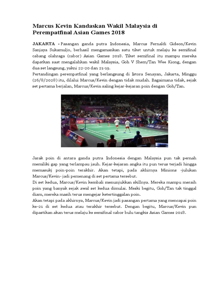 Kliping Asian Games 2018