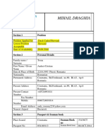 Mihail Draghia: Application Form