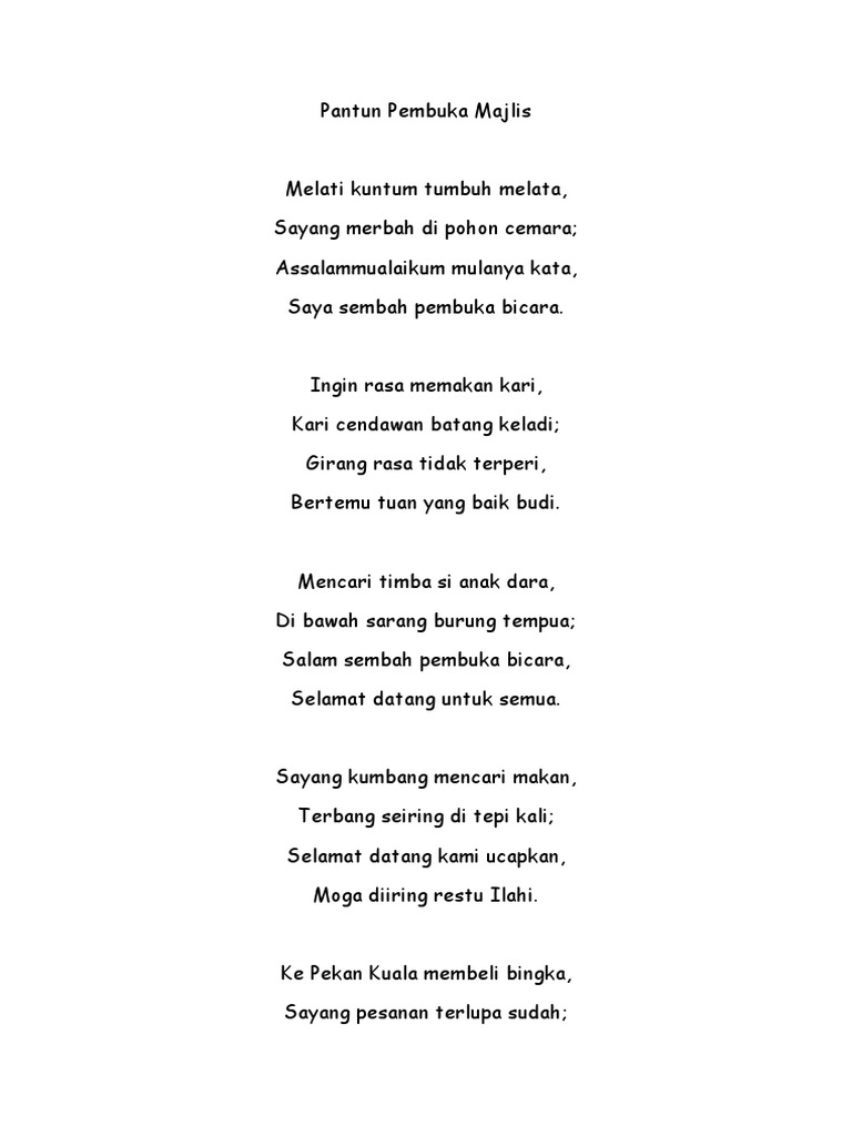Pantun Pembuka Majlis  PDF