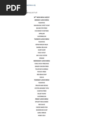 Food Menu