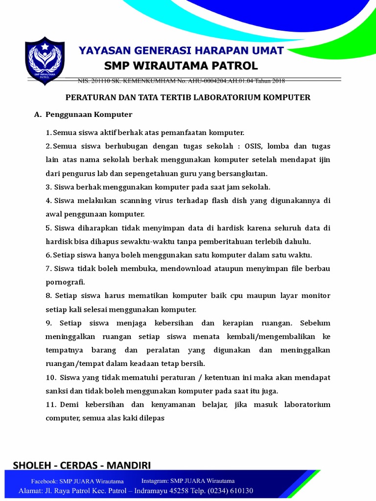 Tata Tertib Lab Komputer PDF