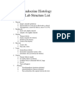 List of Structures To Identify - Endocrine Histology