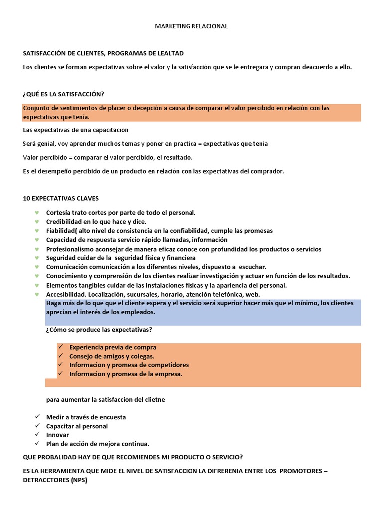 Marketing Relacional y Satisfacción del Cliente | PDF | Gestión de la ...