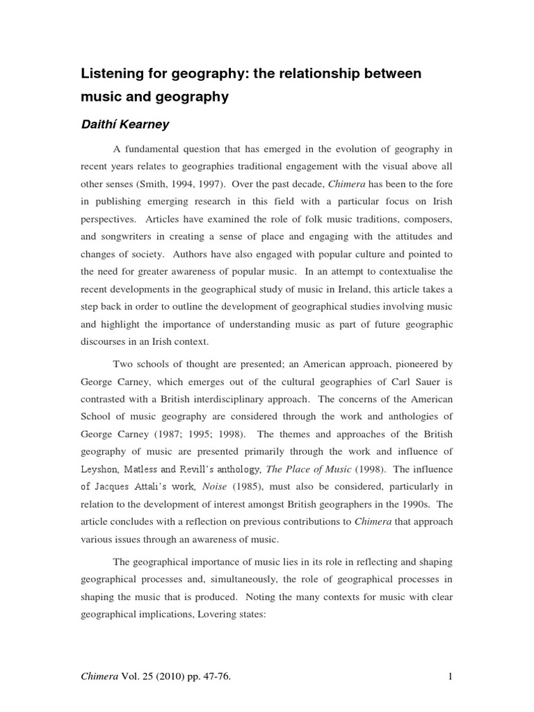 Music's Geographical Influence in Ireland | PDF | Identity (Social ...