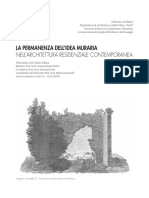 La Permanenza Dell'idea Muraria Nell'architettura Residenziale Contemporanea PDF