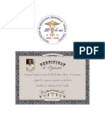 DR.LEOVEANU T.IONUT HORIA-Certificat Organizator Revedere 20 de ani absolvire medicina Vasile Goldis Arad 1998-2018