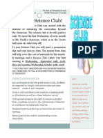 Science Club Info Letter 2018