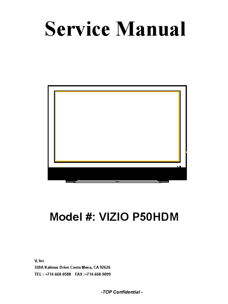 Vizio P50 HDM (P50 HDTV20A) Plasma TV Service Manual crib parts diagram 