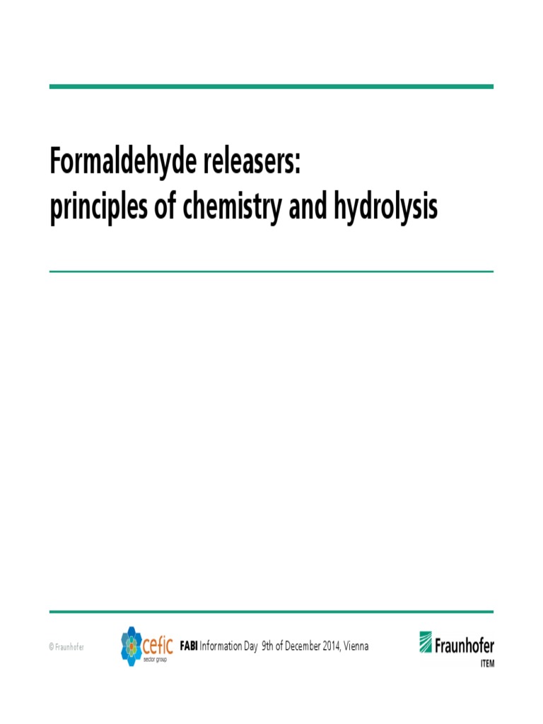 Formaldehyde Releasers Chemistry Chemical Equilibrium Chemical