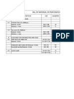 Bill of Material of Perforated Tray and Cover: SL No. Description Size Quantity