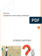 Forecasting Elements Process Qualitative Forecasting Technique