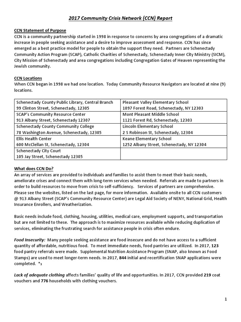 2017 CCN Community Support Report | PDF | Homelessness | Eviction
