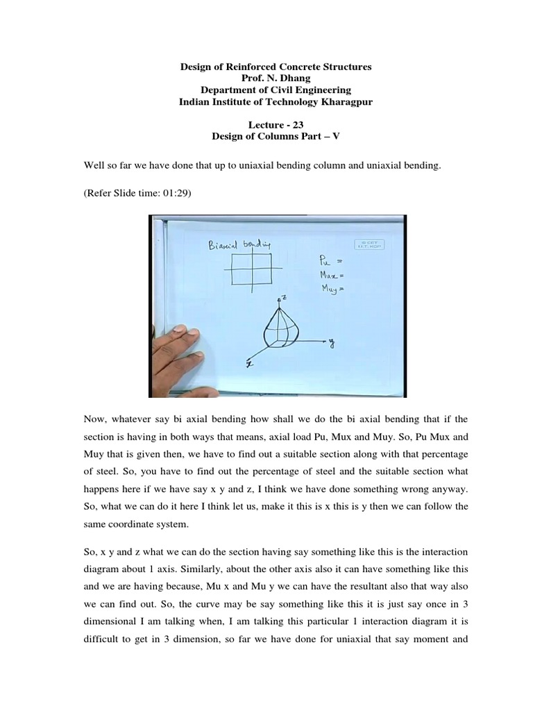 Design of Reinforced Concrete Columns Under Biaxial Bending | PDF ...