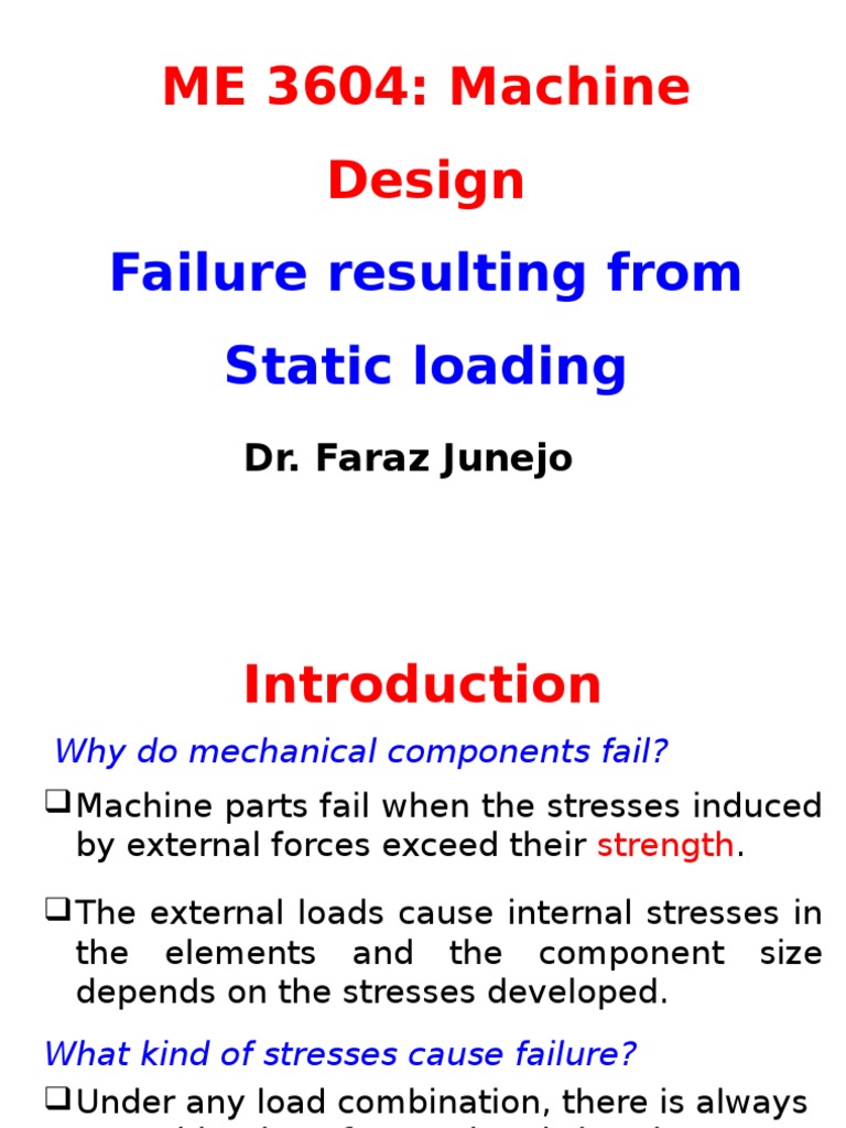 Machine Design: Static Load Failures | PDF | Strength Of Materials ...