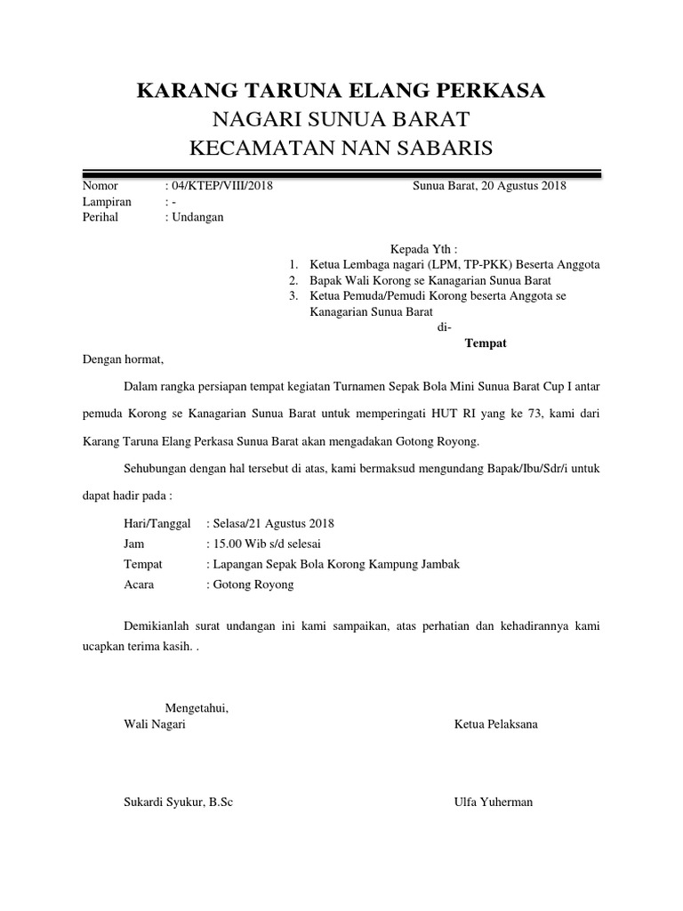 Karang Taruna Elang Perkasa Undangan Goro