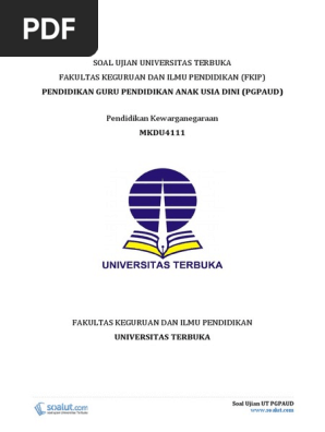 Download Soal Ujian Ut Pgpaud Mkdu4111 Pendidikan Kewarganegaraan Pdf