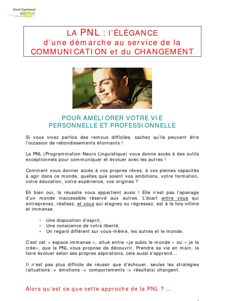 Formation Coaching PNL | PDF | Programmation neuro-linguistique ...